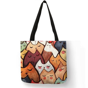 Cartoon Anime Cat Print Shoulder Bag