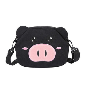 Pig Shape Canvas Zipper Bag